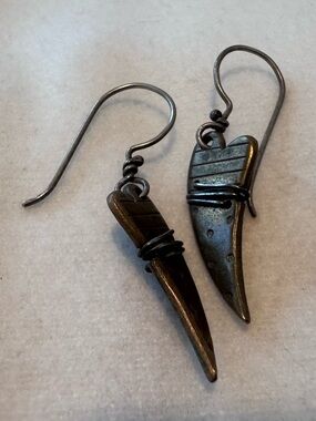 Thomas Mann Art Deco Heart Shaped Earrings